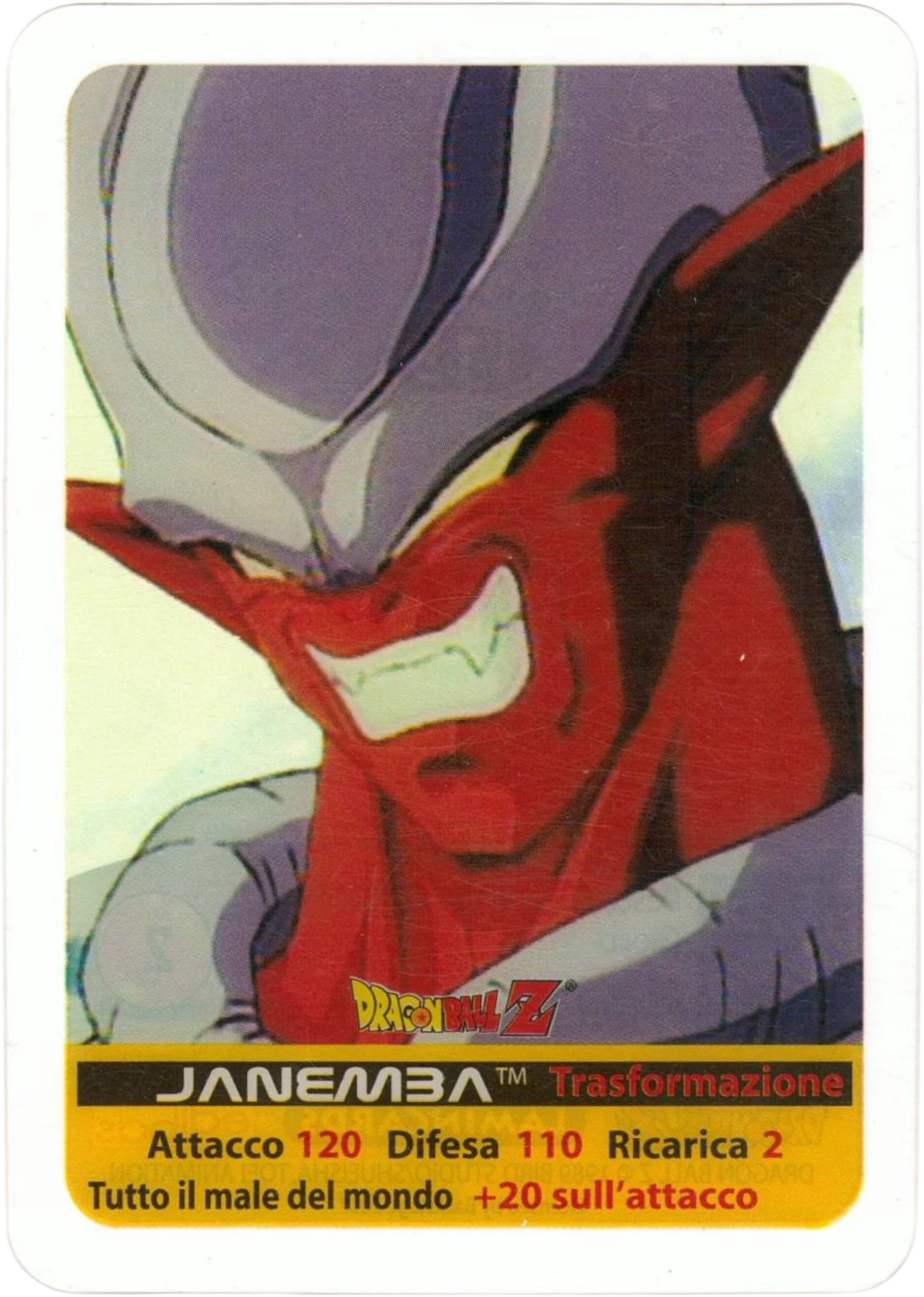 DBZ-PLT-113-JANEMBA-0000 img1 Lamincards da collezione Dragon Ball Z Platino n. 113 - Janemba - Trasformazione - Tutto il male del mondo parte della serie DBZ Lamincard, con dettagli visivi e grafici del prodotto.