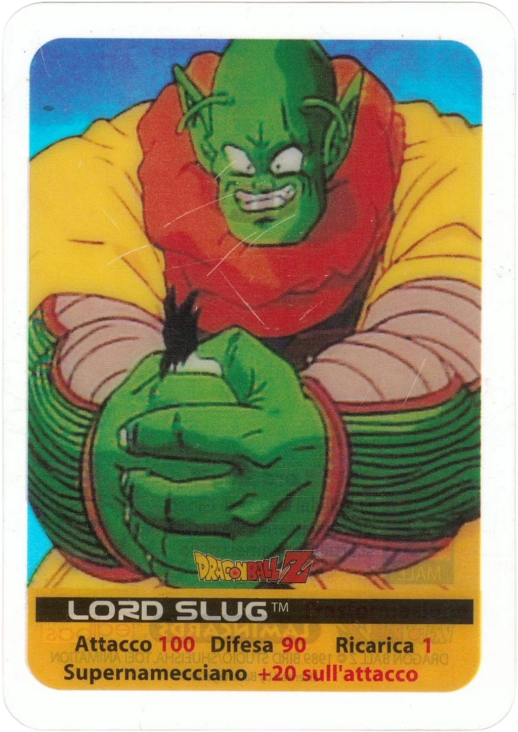 DBZ-PLT-114-LORD-SLUG-0000 img1 Lamincards da collezione Dragon Ball Z Platino n. 114 - Lord Slug - Supernamecciano parte della serie DBZ Lamincard, con dettagli visivi e grafici del prodotto.