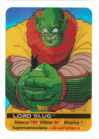 DBZ-PLT-114-LORD-SLUG-0000 img1 Lamincards da collezione Dragon Ball Z Platino n. 114 - Lord Slug - Supernamecciano parte della serie DBZ Lamincard, con dettagli visivi e grafici del prodotto.