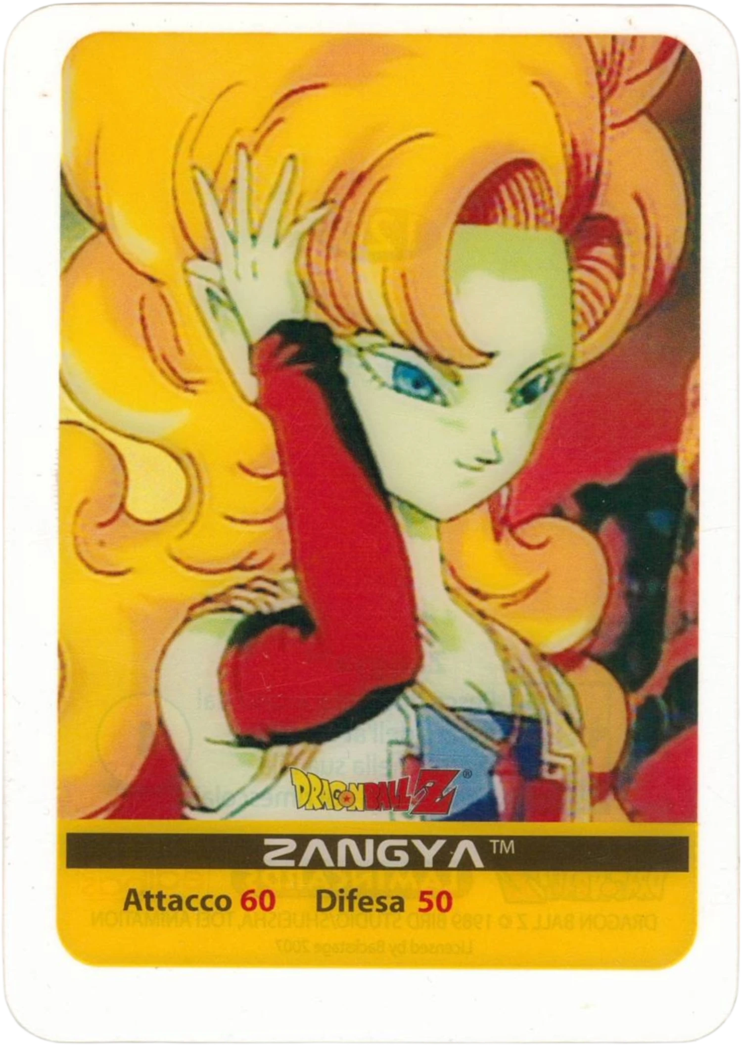 DBZ-PLT-120-ZANGYA-0000 img1 Lamincards da collezione Dragon Ball Z Platino n. 120 - Zangya parte della serie DBZ Lamincard, con dettagli visivi e grafici del prodotto.