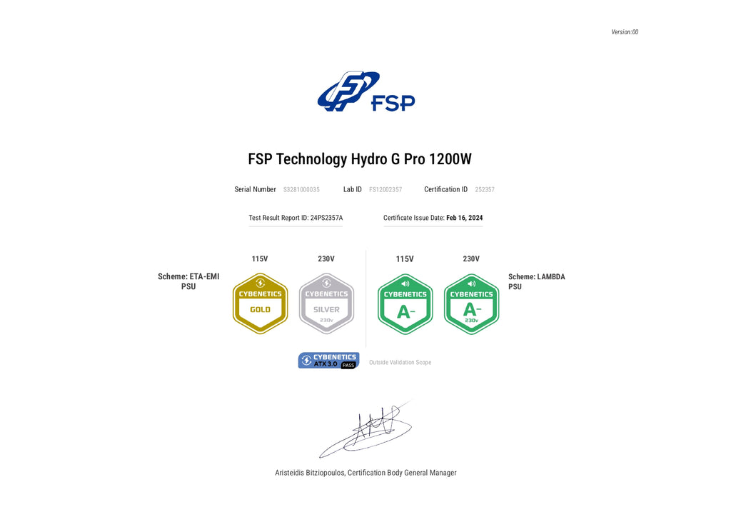 FSP FORTRON ALIM  HG2-1200W ATX 3.0  1200W, 80+ Gold + CAVO PCIe5,1 4WT1441