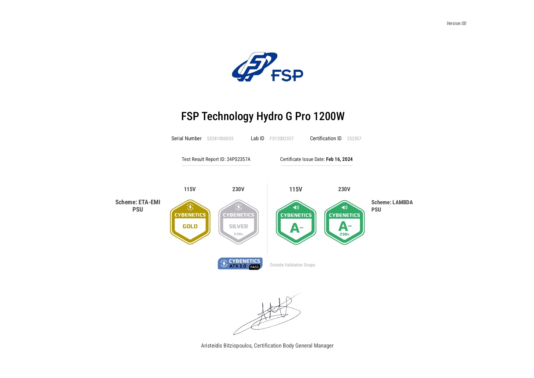 FSP FORTRON ALIM  HG2-1200W ATX 3.0  1200W, 80+ Gold + CAVO PCIe5,1 4WT1441