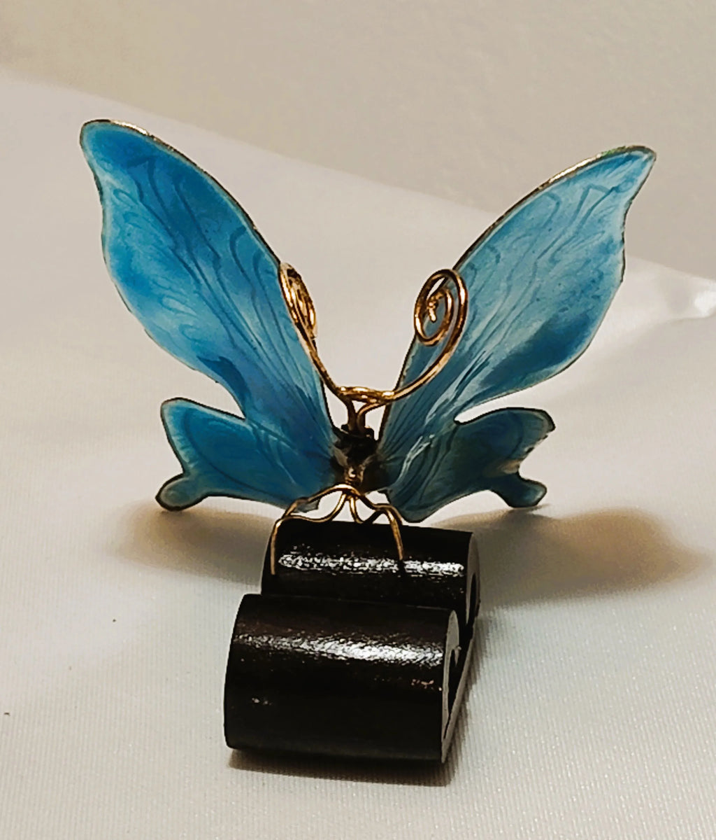 Farfalla in smalto policromo cloisonné con ali in filigrana dorata - Modello 0001 - mazzotta.store