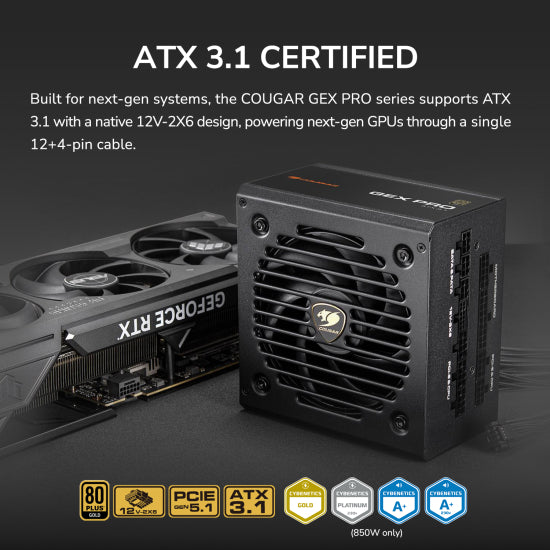 COUGAR ALIM GEX PRO 750 750W 80+ GOLD ATX 3.1 PCIE 5.1 FULL M