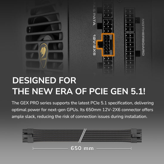 COUGAR ALIM GEX PRO 750 750W 80+ GOLD ATX 3.1 PCIE 5.1 FULL M
