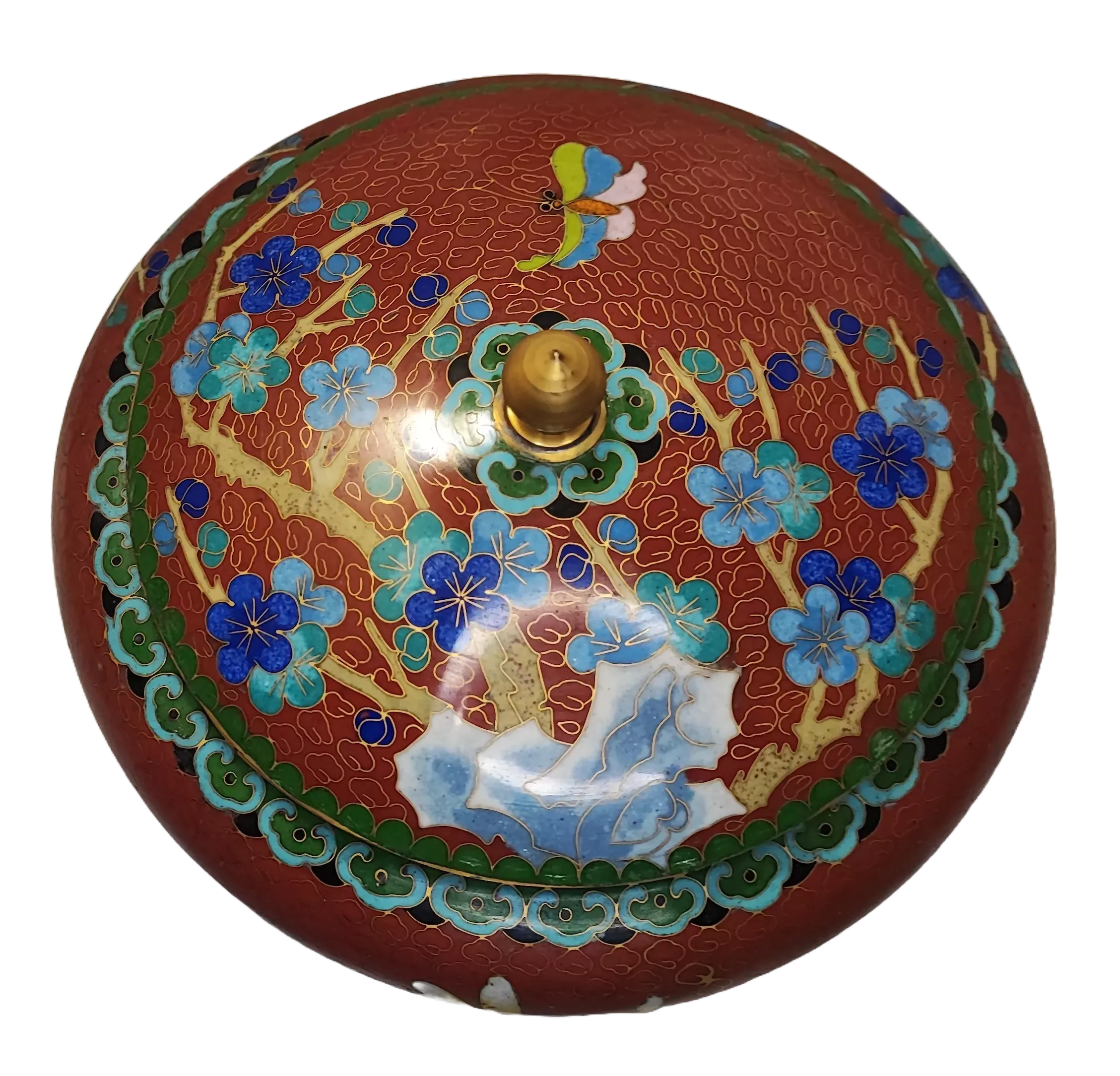 Cloisonné Ciotola vintage con con coperchio