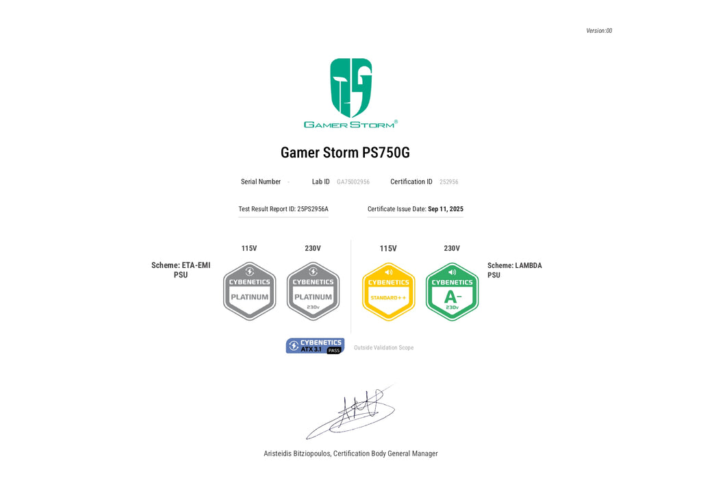 GAMER STORM ALIM. PS-750G 750W SFX ATX 3.1 CONDENSATORI ELETTROLITICI GIAPP