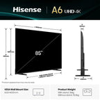 TV Hisense 85" - 85 A69Q 4K UHD SMART VIDAA