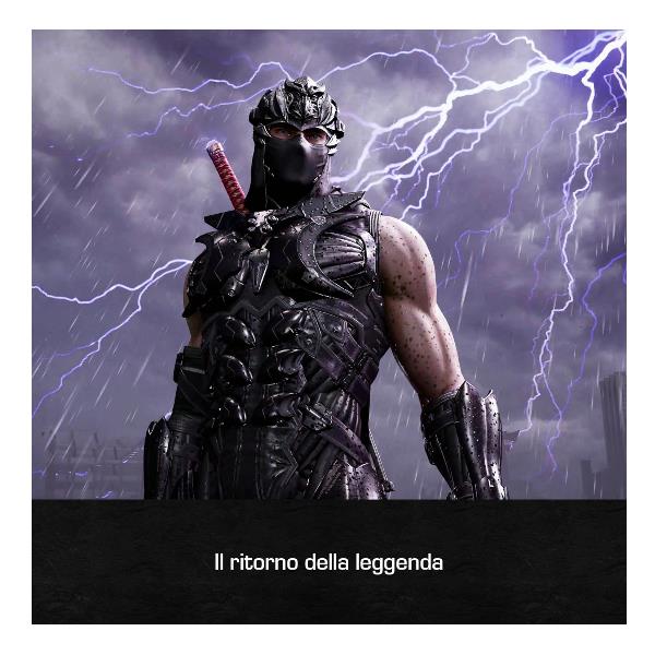 MICROSOFT PS5 NINJA GAIDEN 4 STANDARD EDITION, codice EAN: 0196388612734, codice originale del gioco EP2-46261.
 il ritorno della leggenda, fulmini sullo sfondo.