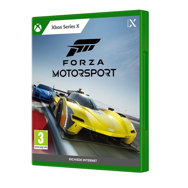 MICROSOFT XBOX SERIE X FORZA MOTORSPORT, codice EAN: 0196388160211, codice originale del videogioco VBH-00011. copertina custodia larerale.