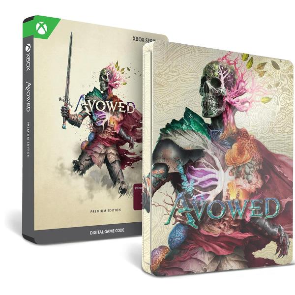 MICROSOFT XBOX X AVOWED SteelBook Premium Edition, codice originale del prodotto ep2-18815, codice EAN: 0196388438273. copertina , custodia e stellebook fronte