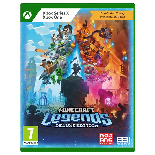 MICROSOFT XBOX X MINECRAFT LEGENDS EDITION DELUXE, codice EAN: 0196388152339, codice originale prodotto XMB-00011.  copertina frontale