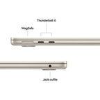 Apple MacBook Air 13” con chip M5, CPU 10‑core e GPU 8‑core, 16GB di memoria unificata e SSD da 512GB, display Liquid Retina da 13", colore Starlight. mazzotta.store