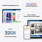 Apple MacBook Air 13” con chip M5, CPU 10‑core e GPU 8‑core, 16GB di memoria unificata e SSD da 512GB, display Liquid Retina da 13", colore Starlight. mazzotta.store