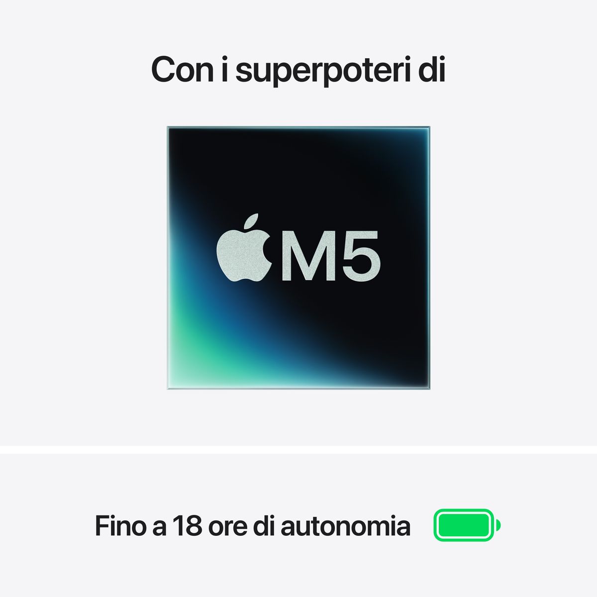 Apple MacBook Air 15” con chip M5, CPU 10‑core e GPU 10‑core, 16GB di memoria unificata e SSD da 1TB, display Liquid Retina da 15", colore Sky Blue. mazzotta.store