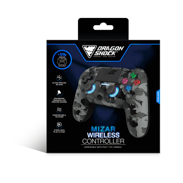 DRAGON SHOCK MIZAR SONY PS4 CONTROLLER WIRELESS DI PRECISIONE CAMOUFLAGE