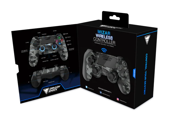 DRAGON SHOCK MIZAR SONY PS4 CONTROLLER WIRELESS DI PRECISIONE CAMOUFLAGE
