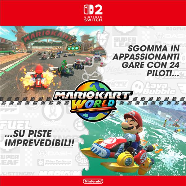 NINTENDO SWITCH 2 MARIO KART WORLD, codice EAN: 0045496312350, codice prodotto 10016221. immagini gamplay.