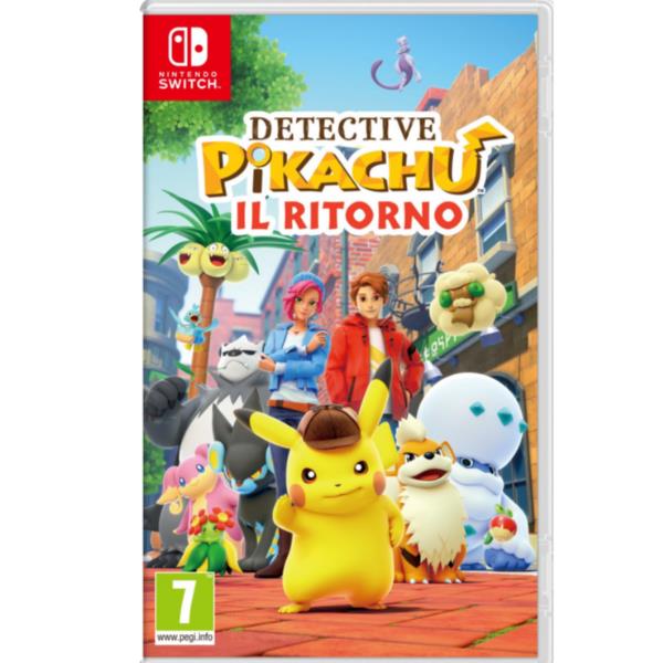 Copertina frontale del Videogico NINTENDO SWITCH DETECTIVE PIKACHU IL RITORNO EDIZIONE ITALIANA - codice EAN 0045496479657 - codice produttore  10011844.