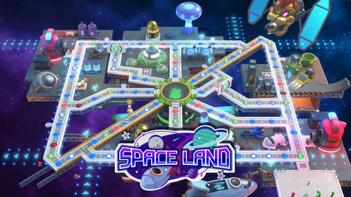 Mappa di Space Land del Videogioco NINTENDO SWITCH HAC MARIO PARTY SUPERSTARS - codice EAN 0045496428686 - codice produttore 10007270 .