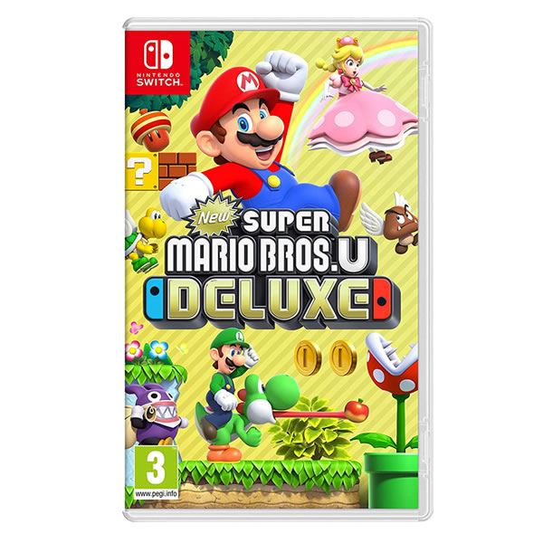 Copertina frontadel del Videogioco NEW SUPER MARIO BROS U DELUXE per Nintendo Switch - codice EAN 0045496423773 - codice produttore 2525649 .