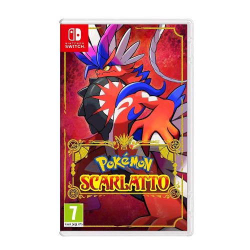 Copertina frontale del vidogioco Videogioco POKEMON SCARLATTO per Nintendo Switch - codice EAN 0045496510756 - codice produttore 10009786 .