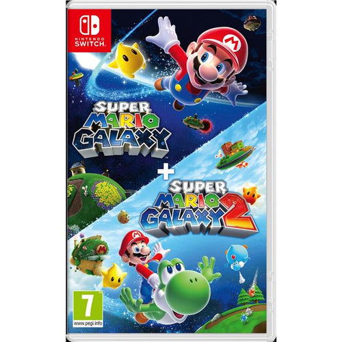 Copertina frontale Videogioco SUPER MARIO GALAXY + SUPER MARIO GALAXY 2 per Nintendo Switch - codice EAN 0045496513115 - codice produttore 10016140 .