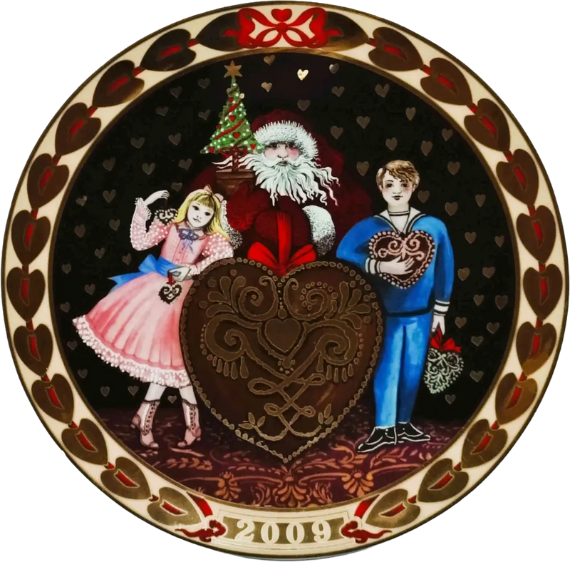Cuori di Natale Royal Copenhagen diametro 26 cm · Multicolore - Oro · Hans Henrik Hansen · Cuori di miele per Natal · RC-CH-2009