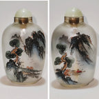 Hand-Painted Glass Snuff Bottle – Internal Painting with Traditional Chinese Subjects