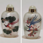 Hand-Painted Glass Snuff Bottle – Internal Painting with Traditional Chinese Subjects