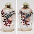 Hand-Painted Glass Snuff Bottle – Internal Painting with Traditional Chinese Subjects