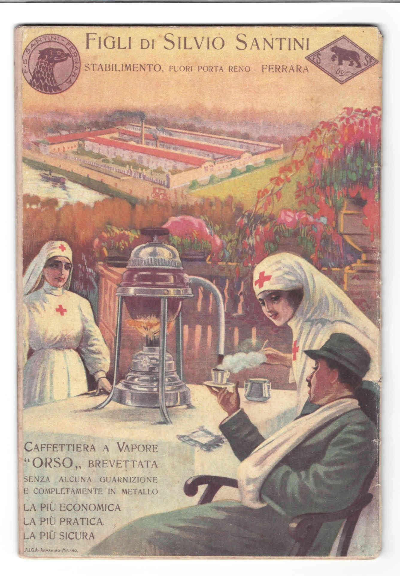 Touring Club Italiano 1917 N. 04 Aprile PIRELLI - SANTINI FERRARA - CAFFETTIERA A VAPORE ORSI