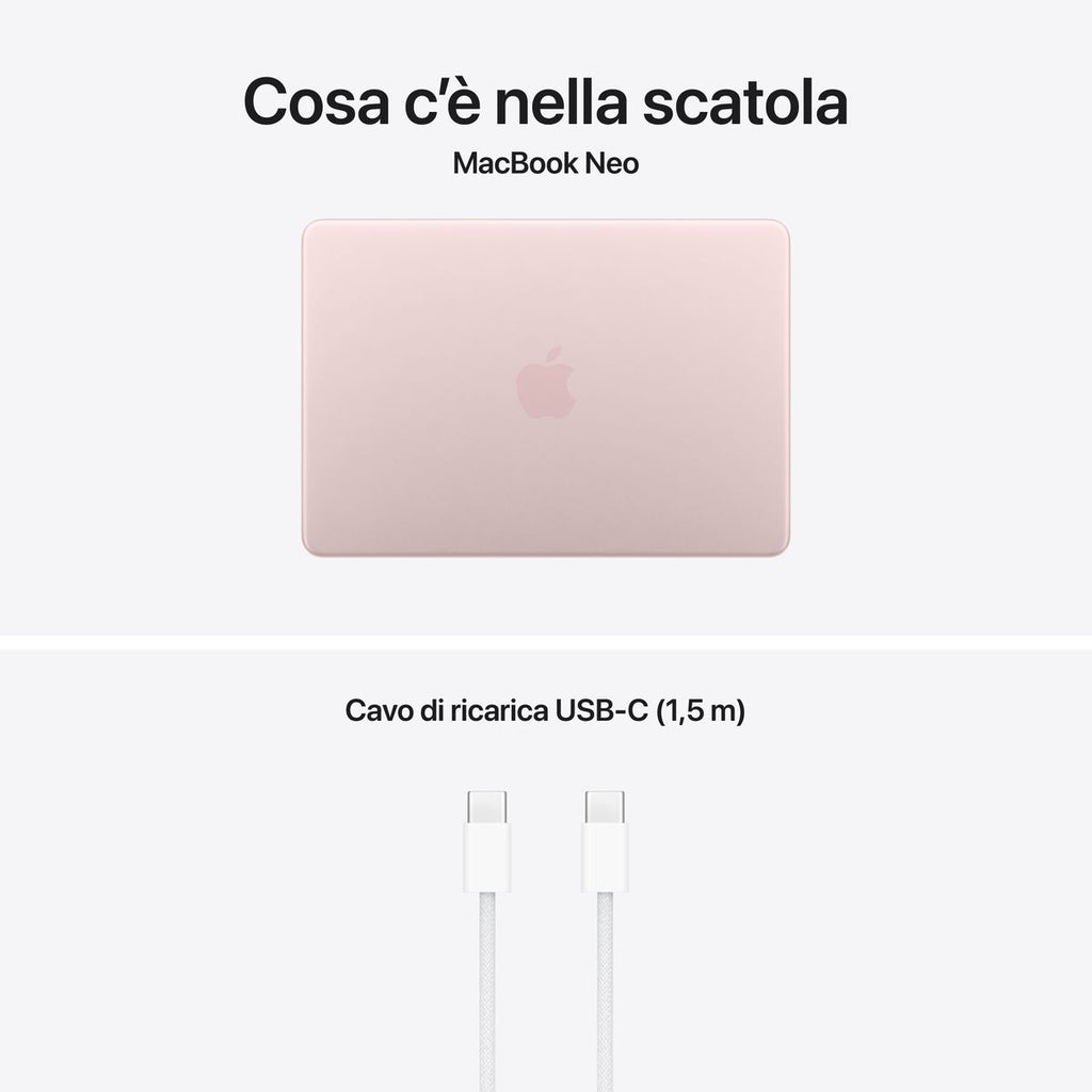 Apple MacBook Neo 13" – 8GB / 256GB – Colorazione Blush (Rosa Pastello)
