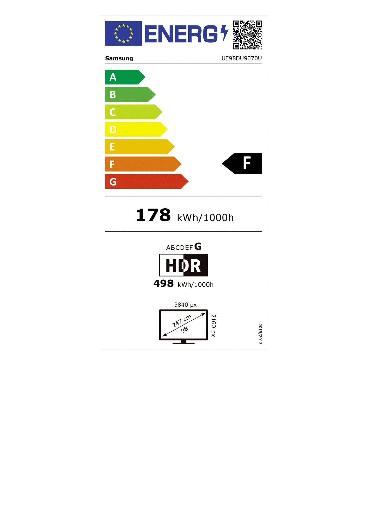 Samsung TV e Hotel TV - 98" UHD 4K serie DU9070