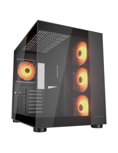 COUGAR CASE MID TOWER CUBE FV 150 RGB BLK D.CHAMBER 3*120+120mm ARGB FAN-4710483778230