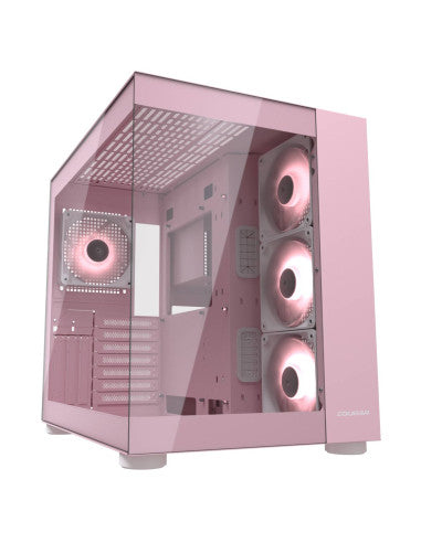 COUGAR CASE MID TOWER DUAL CHAMBER FV150 RGB ROSA 3x120INV+120 + HUB-4710483778360