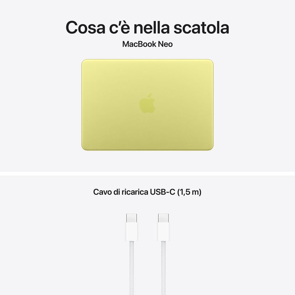 Apple MacBook Neo 13" Touch id - 8GB / 512GB – Colorazione Citrus (Giallo Agrume)