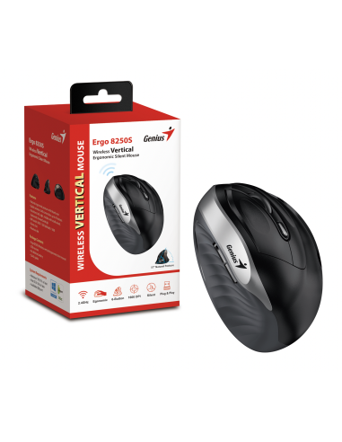 GENIUS MOUSE ERGONOMIC WIR. ERGO 8250S VERTICALE + POGGIAPOLSO SILVER GRAY/-4710268260394