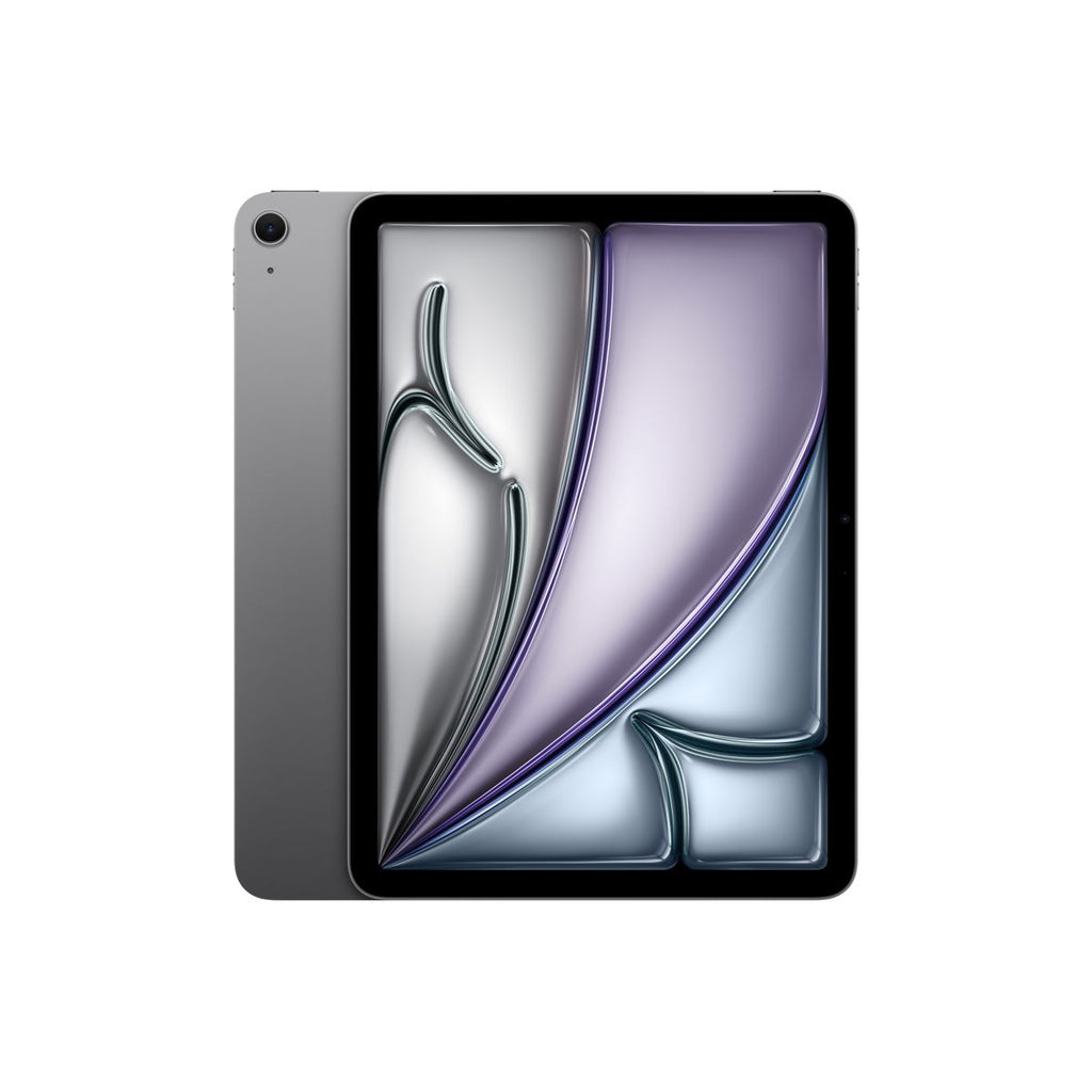 Apple iPad Air 11-inch (M4, 1TB, Wi‑Fi + Cellular) in Space Grey — Italian model. Slim aluminum design, edge‑to‑edge Liquid Retina display, top button with Touch ID, and USB‑C port. mazzotta.store.