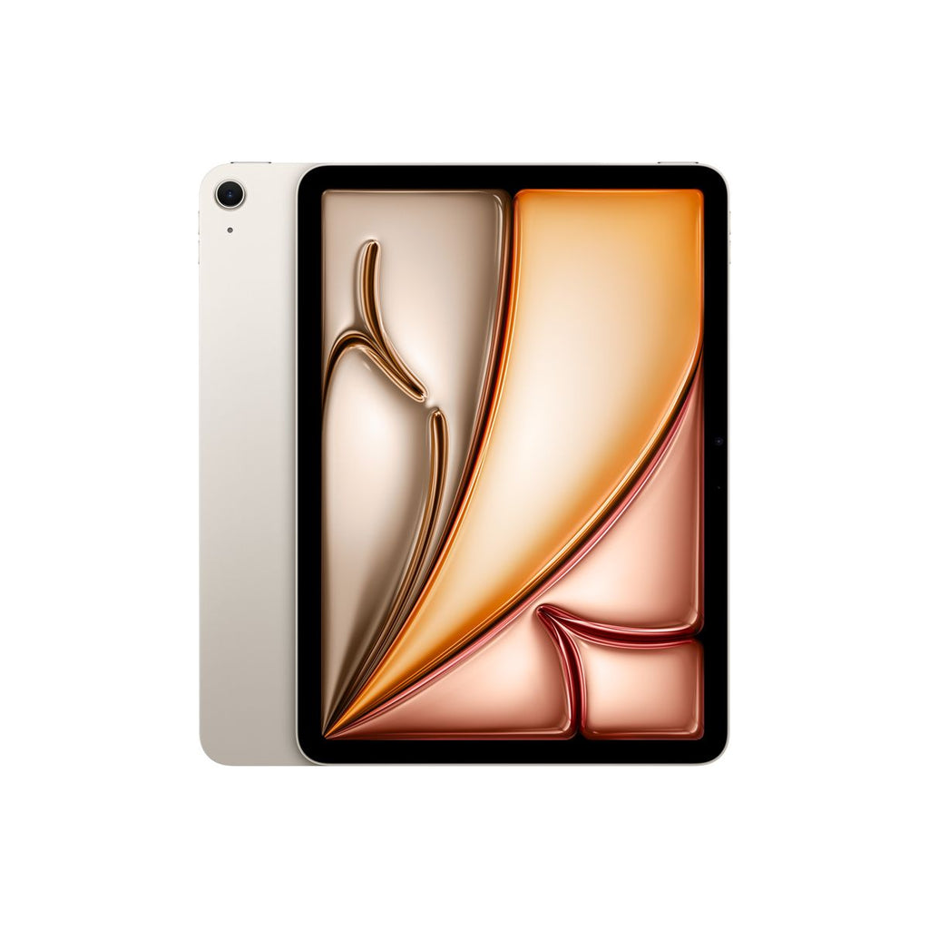 Apple iPad Air 11-inch (M4, 256GB, Wi‑Fi) in Starlight — Italian model. Slim aluminum design, edge‑to‑edge Liquid Retina display, top button with Touch ID, and USB‑C port. mazzotta.store.