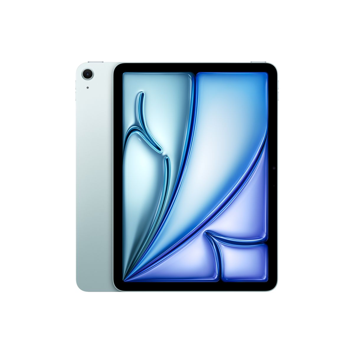 Apple iPad Air 11-inch (M4, 512GB, Wi‑Fi) in Blue — Italian model. Slim aluminum design, edge‑to‑edge Liquid Retina display, top button with Touch ID, and USB‑C port. mazzotta.store.
