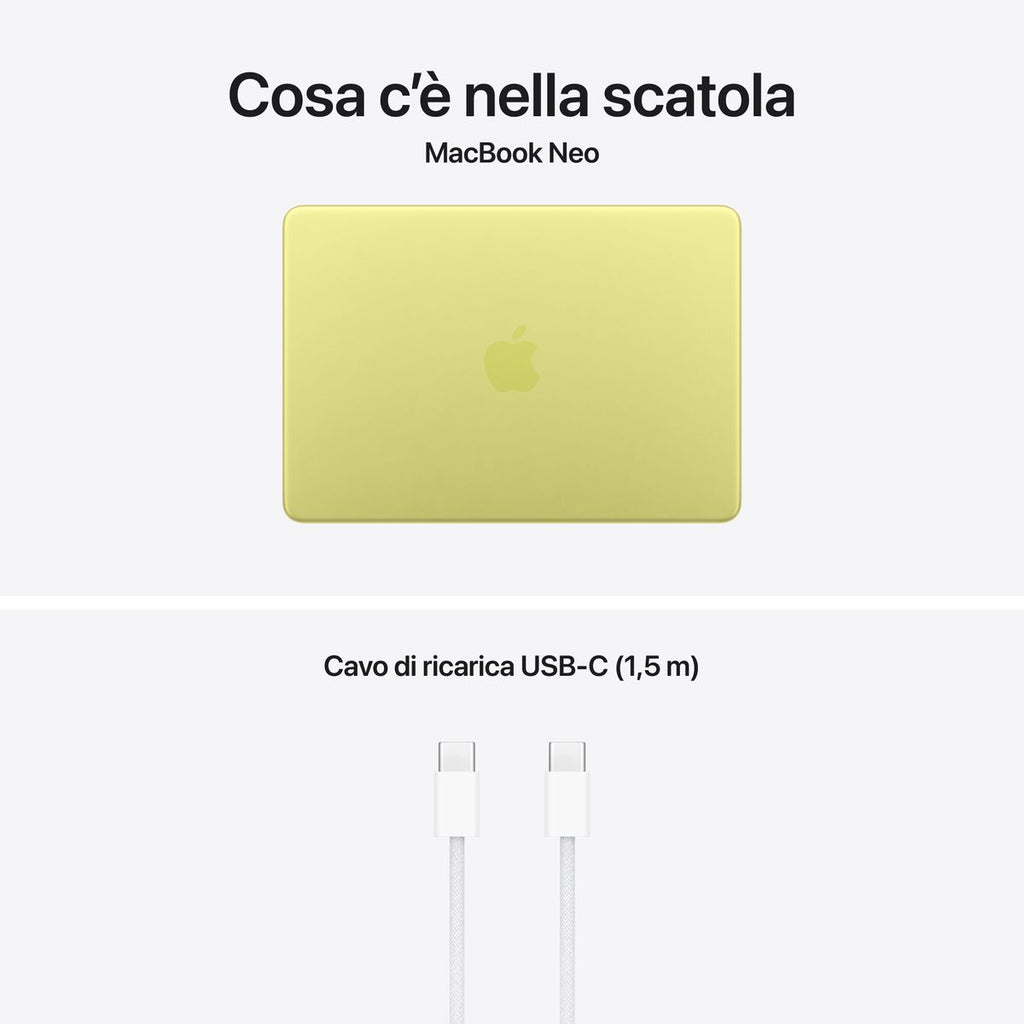 Apple MacBook Neo 13" A18 Citrus 256GB Sigillato con Magic Keyboard di precisione e pagamenti sicuri mazzotta.store.