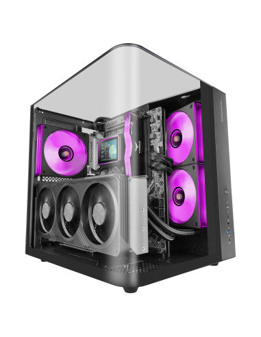 MARSGAMING CASE MID TOWER MC-INFINIOLITE BLK DOPPIA CAMERA FULL TG-8435693113409