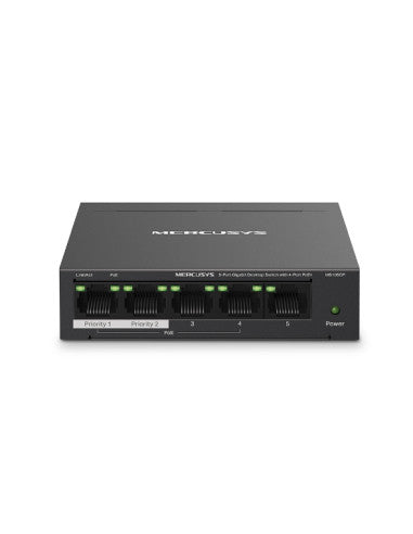 MERCUSYS GIGABIT SWITCH MS105GP MINI 5 PORTE (4 PoE) GIGABIT METALLO-6957939003593