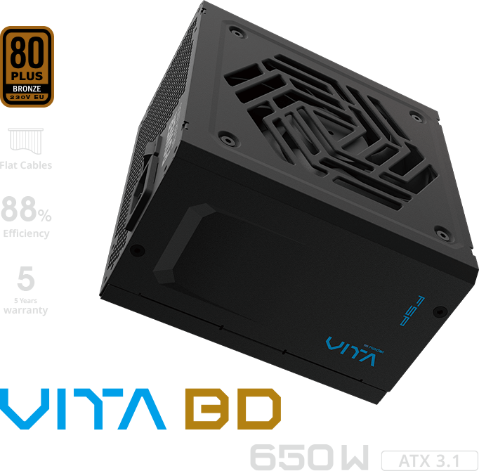FSP FORTRON ALIM. VITA 650BD  650W, 80+Bronze, ATX 3.1, PCIe 6+2 12V PPA650