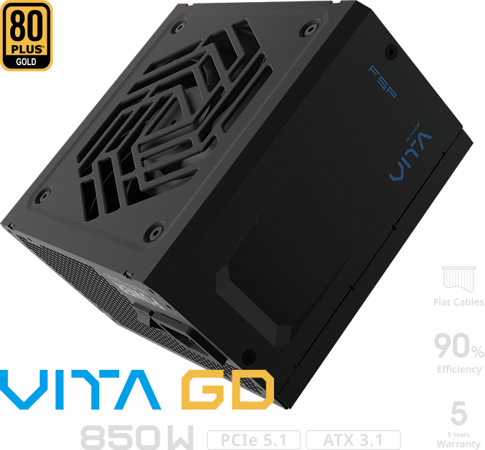FSP FORTRON ALIM. VITA 850GD 850W, 80+ Gold,  ATX 3.1, direct cable PPA8504