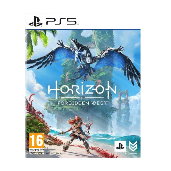 Particolare copertina del videogioci Horizon Forbiddend West per PS5